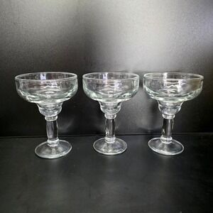 Cost Plus World Market Margarita Glasses Set of 3 Clear Glass Stemmed Barware